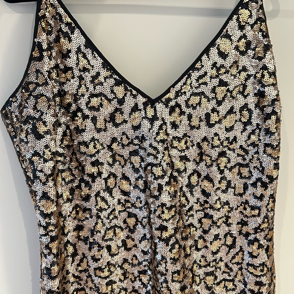 BB Dakota Leopard Sequin Cocktail Dress - Size 10 NWT